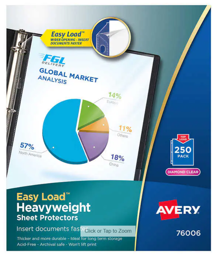 Avery Heavyweight Sheet Protector, 250-count