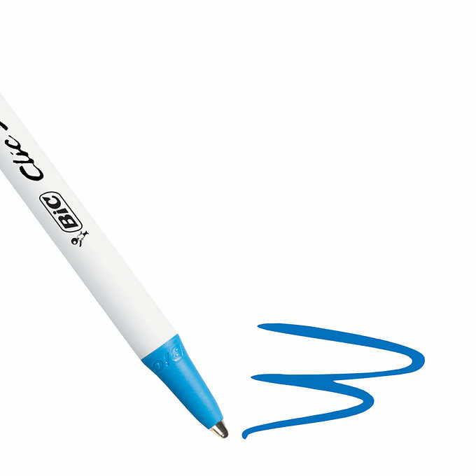 BIC Clic Stic Retractable Ballpoint Pen, Medium Point 1.0mm, 50 Count, Black or Blue