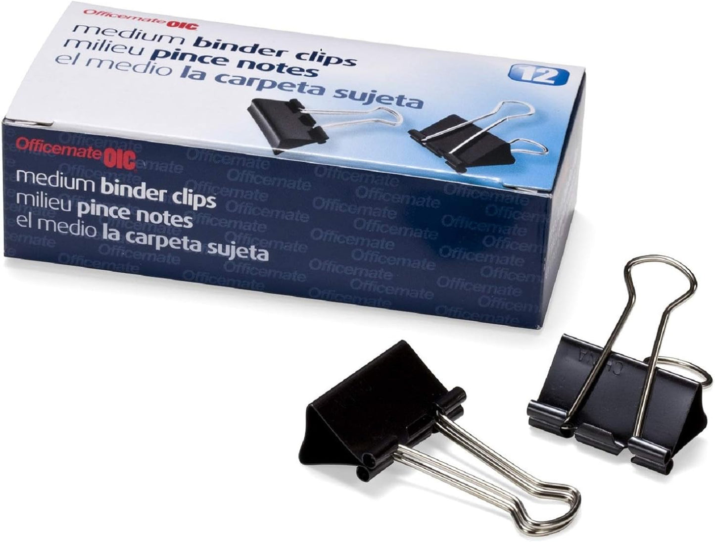 Officemate Medium Binder Clips - 12 Count