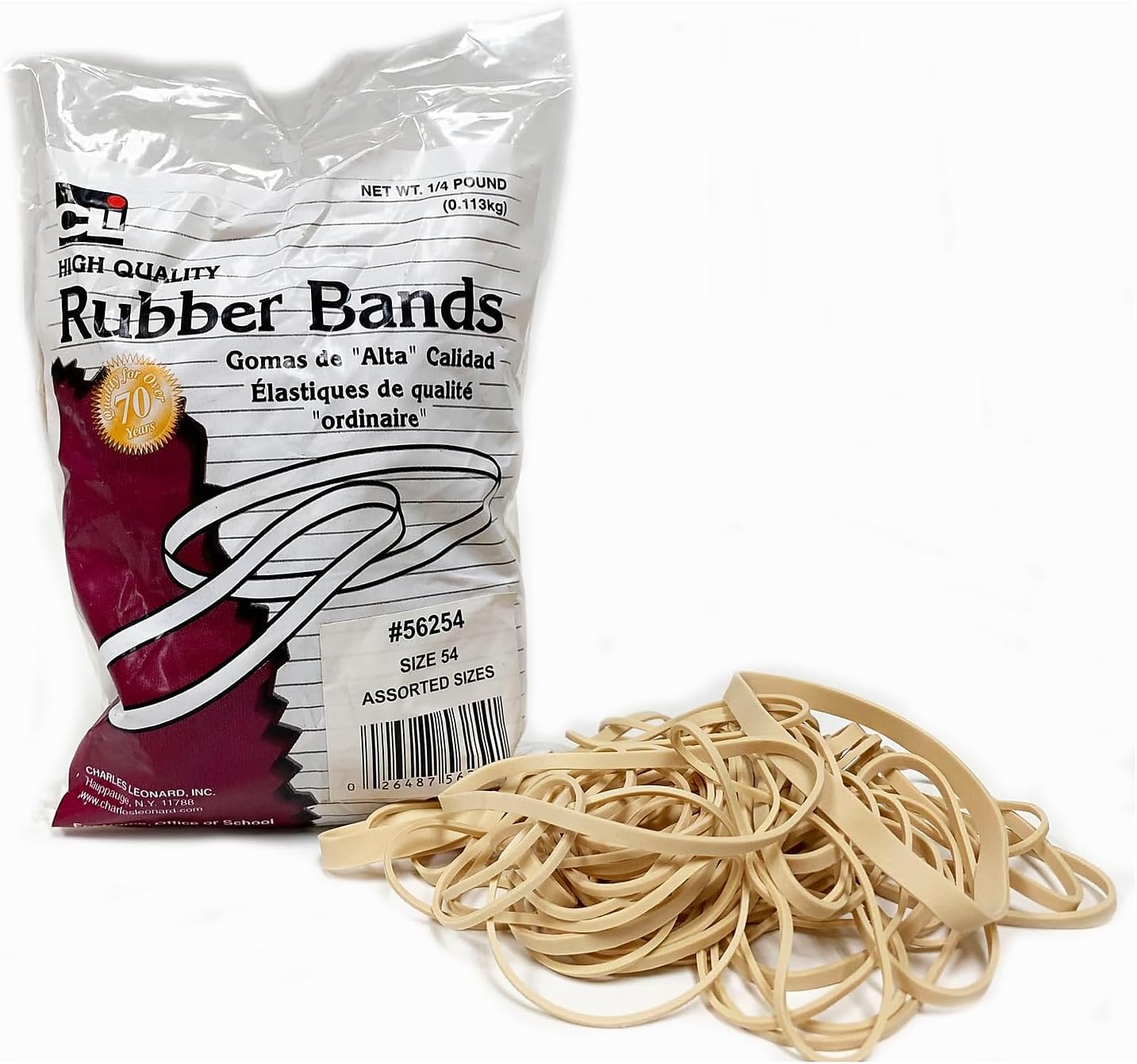Rubber Bands 1/4lb Bag Assorted Sizes