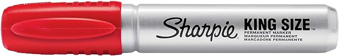 Sharpie King Size Permanent Marker, Chisel Tip, Black or Red
