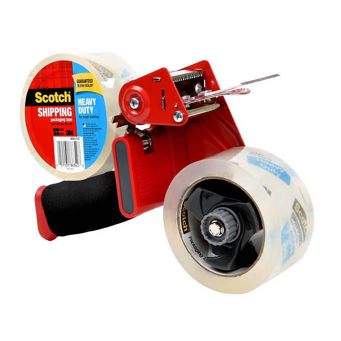 Scotch Heavy Duty Tape Gun Dispenser, 2 Rolls of Tape Included
