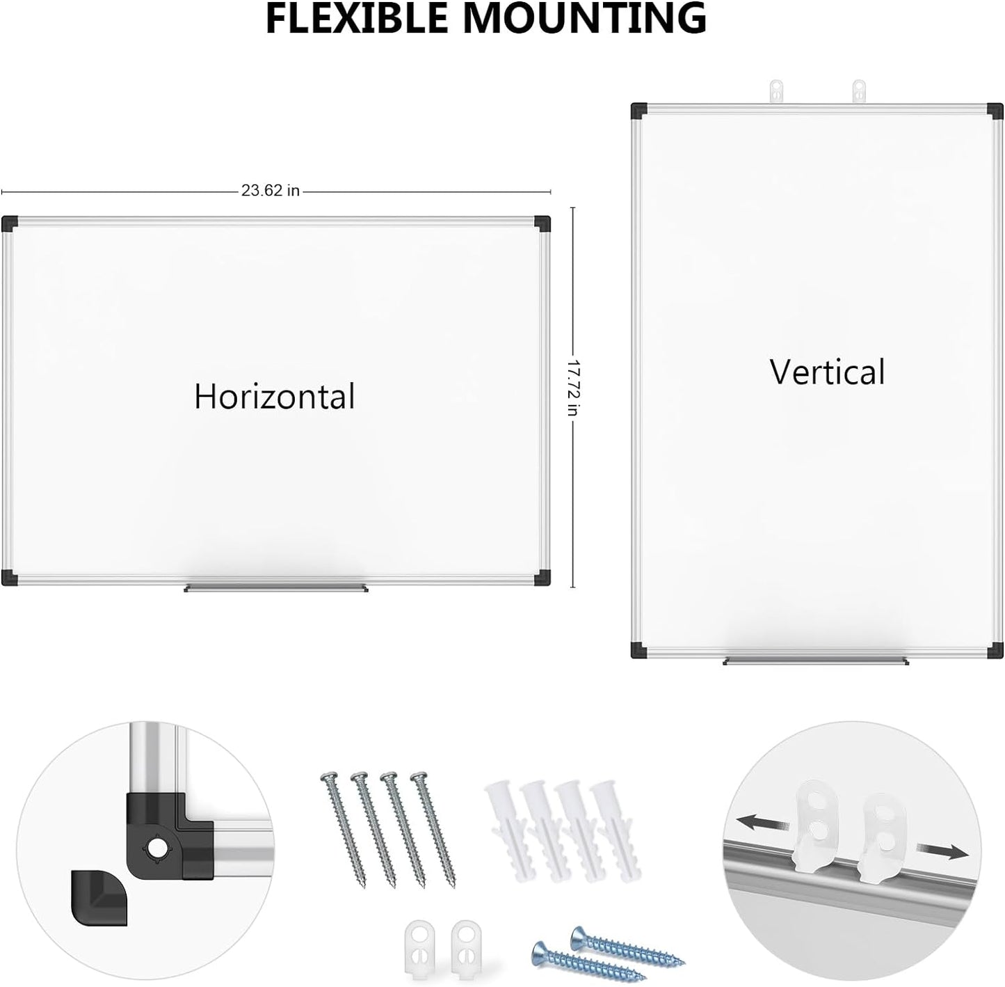 Magnetic Dry Erase Whiteboard 24 x 18 Inch