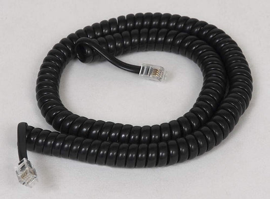 12ft Room Phone Handset Curly Cord Black